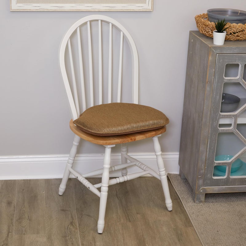 Klear Vu Gripper Omega Non-Slip Windsor Chair Cushions with Skid-Proof Seat Pad for Dining Room, Kitchen, and Office Use, 16x15 Inches, 4 Count (Pack of 1), Gold - Image 2